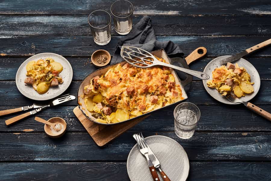 Würziger Auflauf mit Kasseler und Wirsing