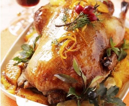 Gebratene Ente mit Orangen