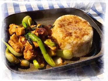 Putenbrust mit Teriyakisauce, Pak Choi und Kokosmilchreis