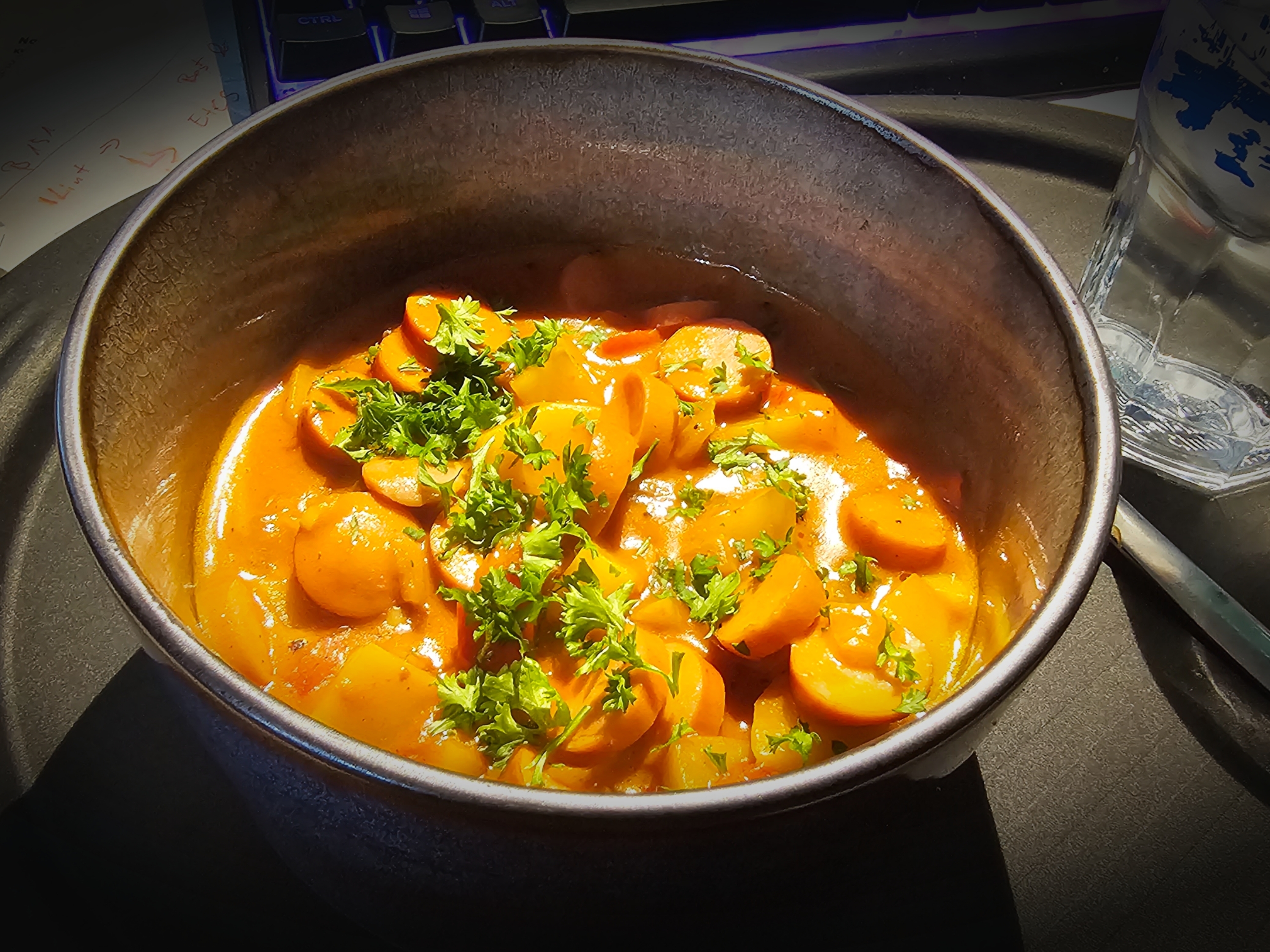 Kartoffeleintopf mit Würstchen