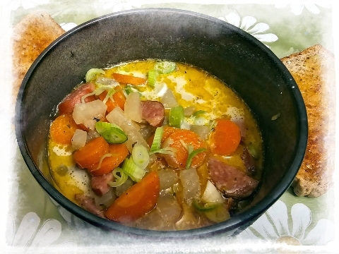 Kohlrabieintopf mit Wurst