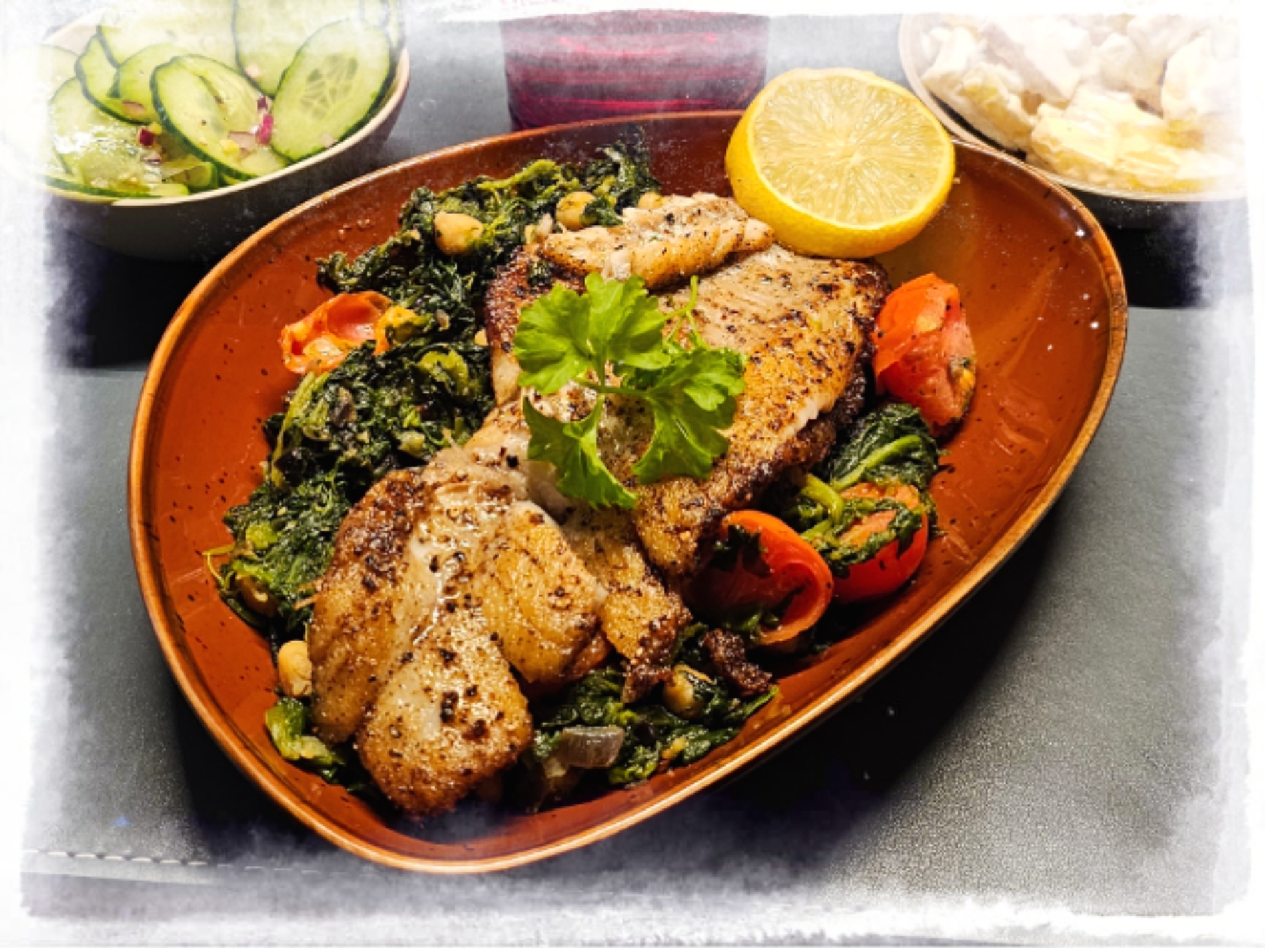 Rotbarsch mit Spinat